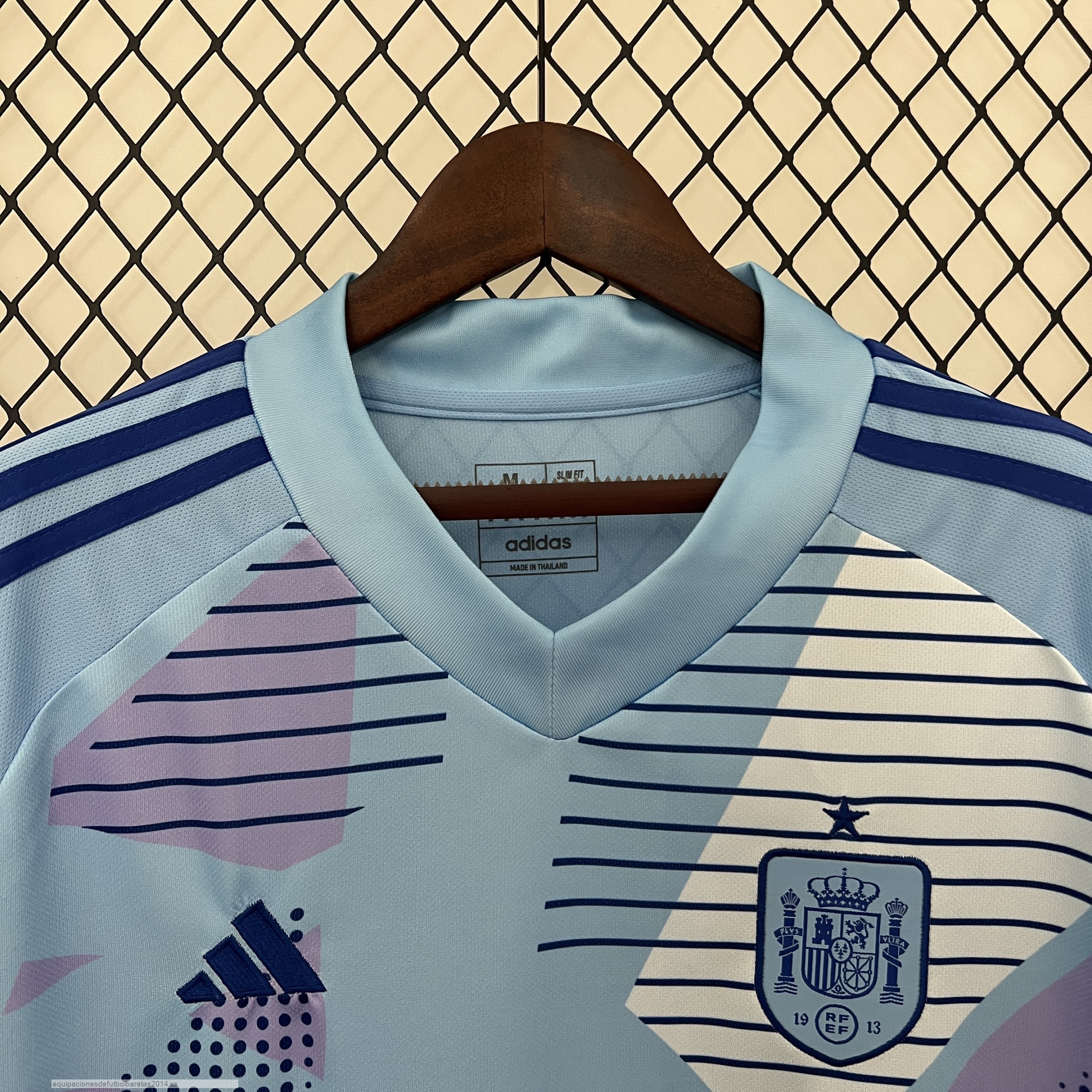 Nuevo Tailandia Portero Camiseta Espana 2024 Azul Baratas